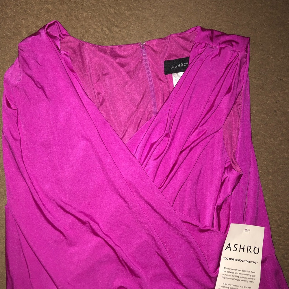 Hot Pink Sleeveless Wrap Dress